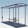 Light Smoking shelter Standard, 3-sections with ashtray and litter bin